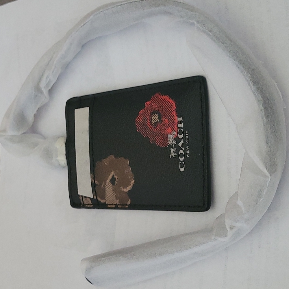Coach ID lanyard..New floral, black.  Genuine Coach lanyard.